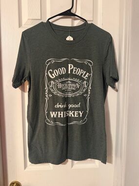 'Good People Drink Good Whiskey' Green Graphic Tee